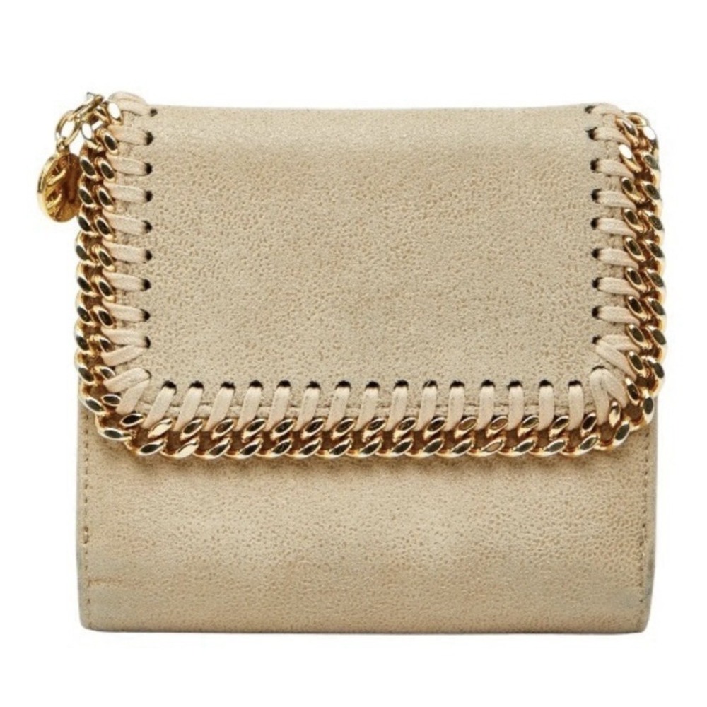 STELLA McCARTNEY โ Falabella Small Flap Wallet Grey beige